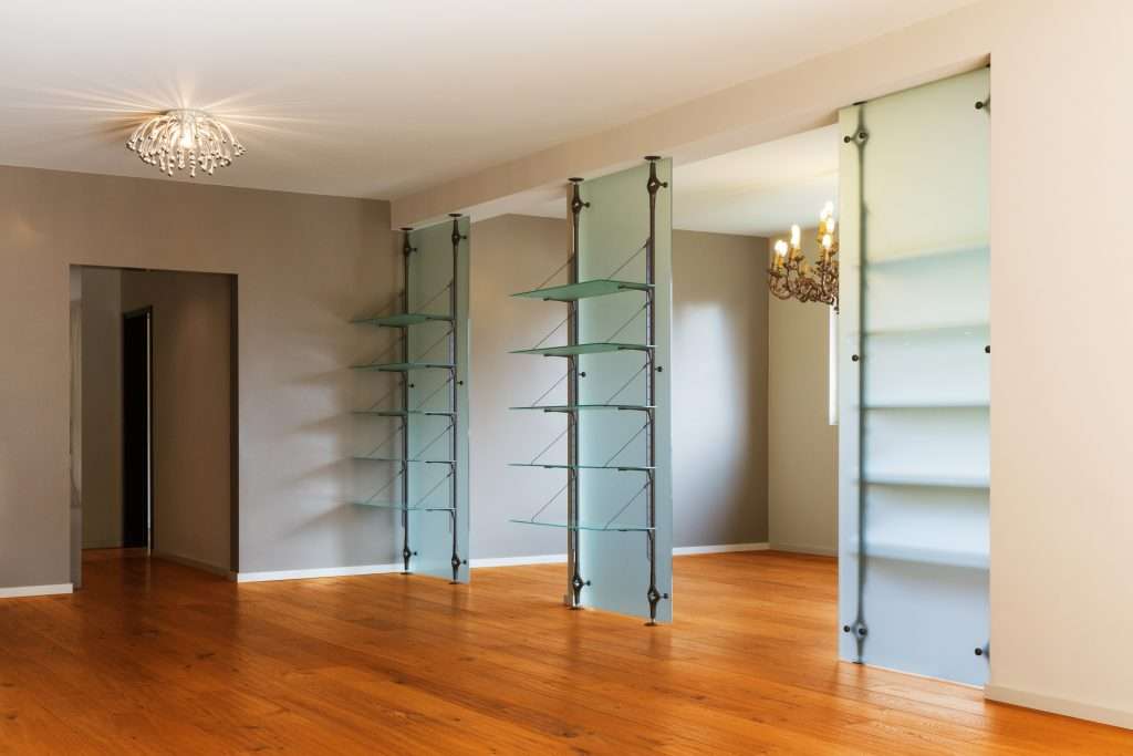 interior of apartment with hardwood floors